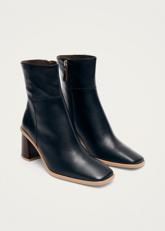 West Vintage Bottines en cuir noir-image