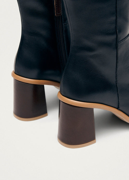 West Vintage Bottines en cuir noir-image